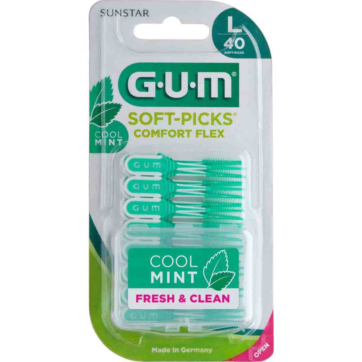 Gum Soft Picks Comfort Flex Cool Mint Large 40 Unités