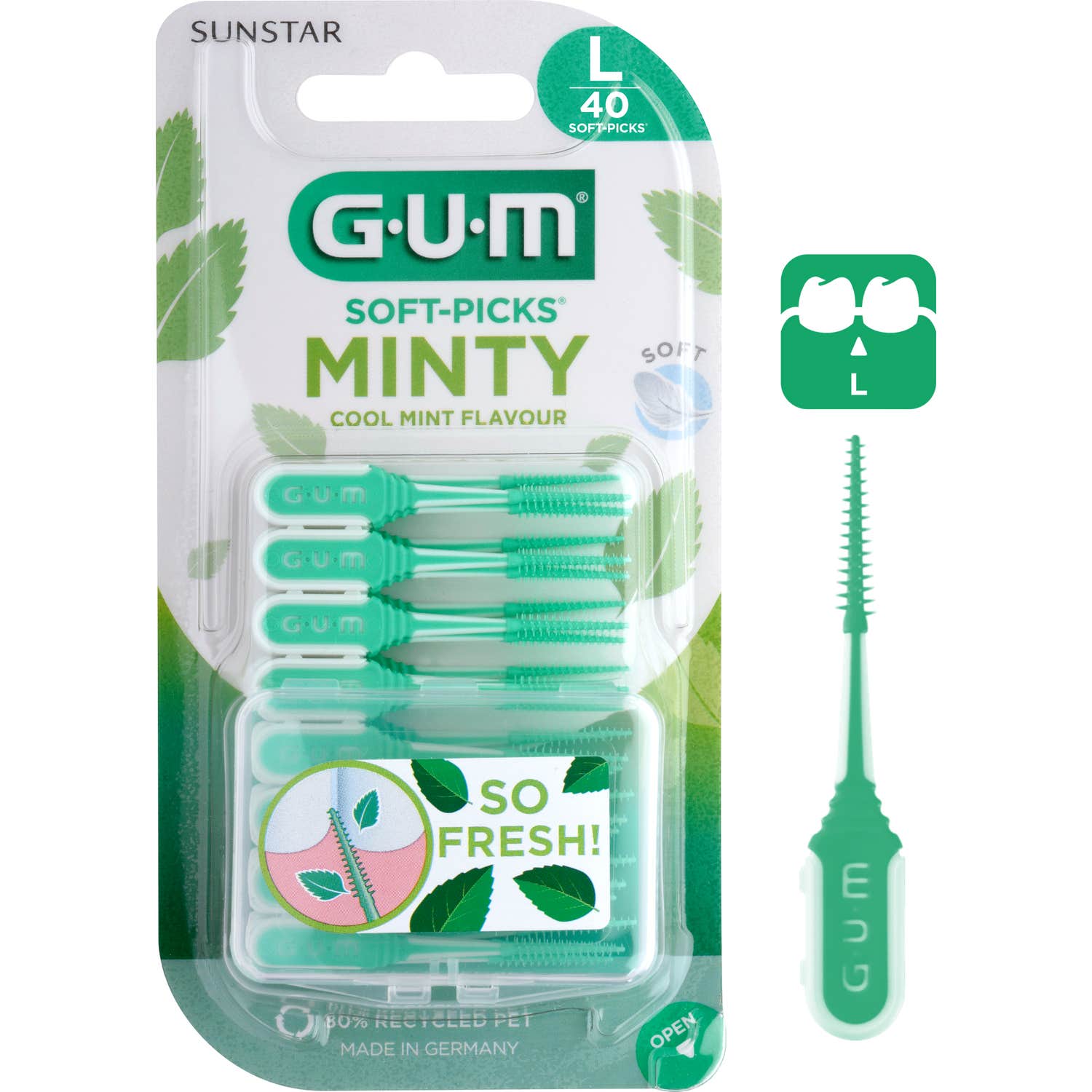 GUMs Interdentaires Soft Picks Comfort Flex Menthe Grande 671 40 Unités