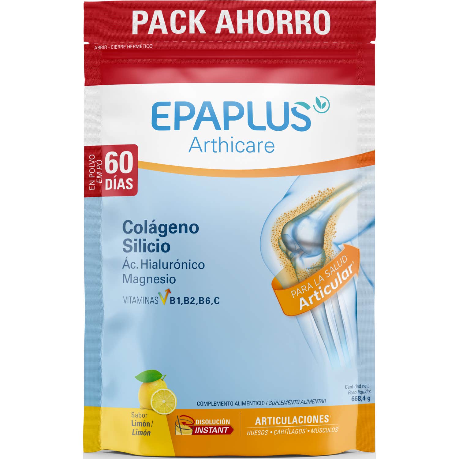 Epaplus Arthicare Colágeno Silicio Ácido Hialurónico 668g