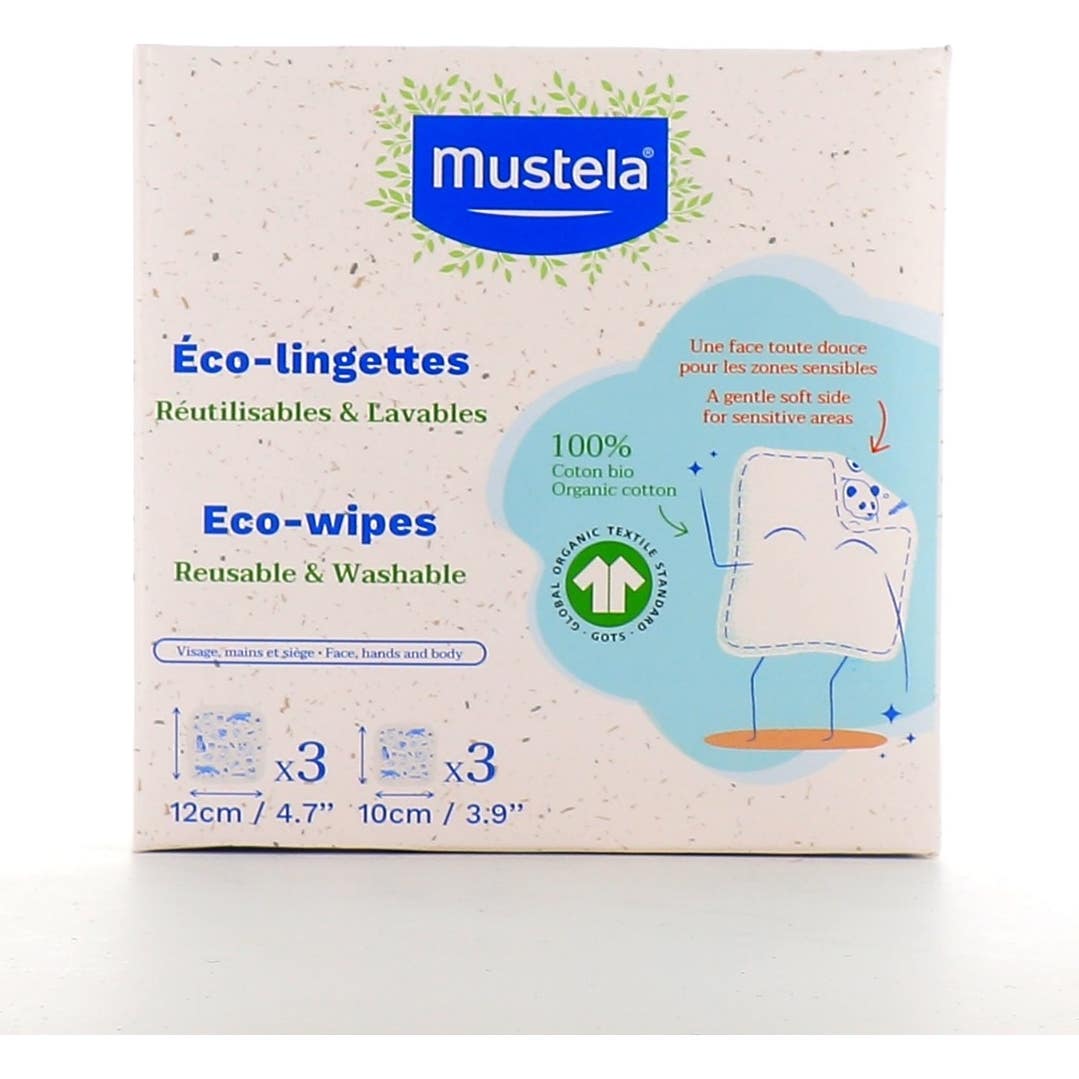 Mustela Bebé Eco-Lingettes Réutilisables Lavables 6uts