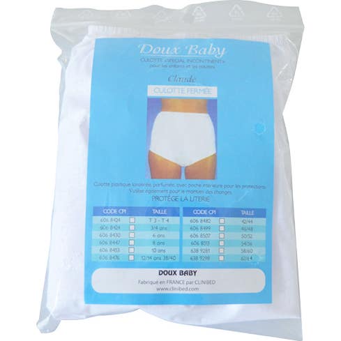 Clinibed Culotte d'Incontinence Blanche Taille 10 Ans 1 Unité