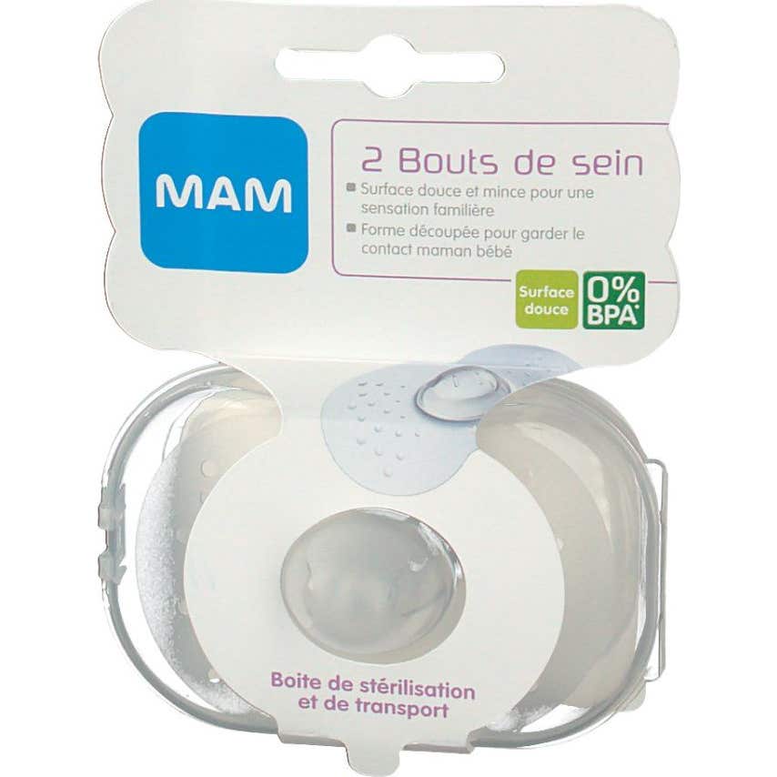 Mam Bout De Sein Silicone En Boîte De Stérilisation Transparent Lot De 2