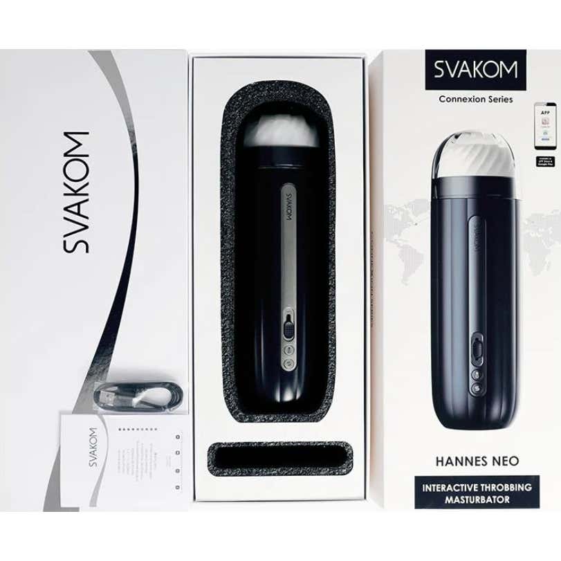 Svakom Hannes Neo Interactive Throbbing Masturbator Dark Blue