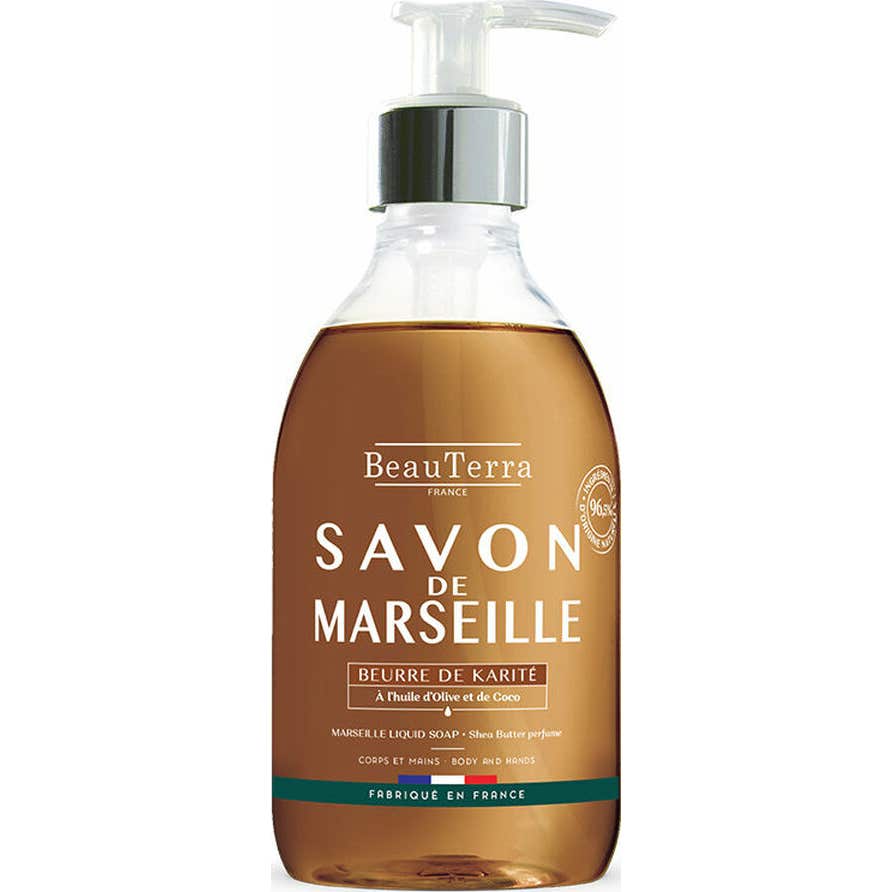 BeauTerra Savon de Marseille Liquide Beurre de Karité 300ml