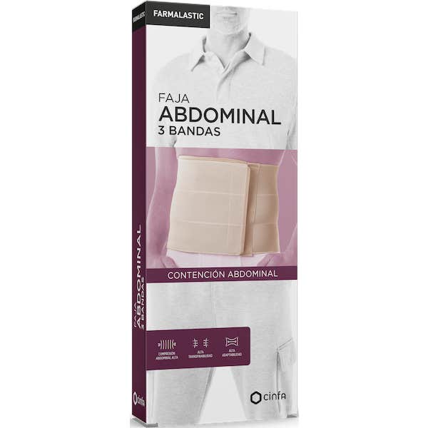 Farmalastic Ceinture Abdominale 3 Bandes Taille M