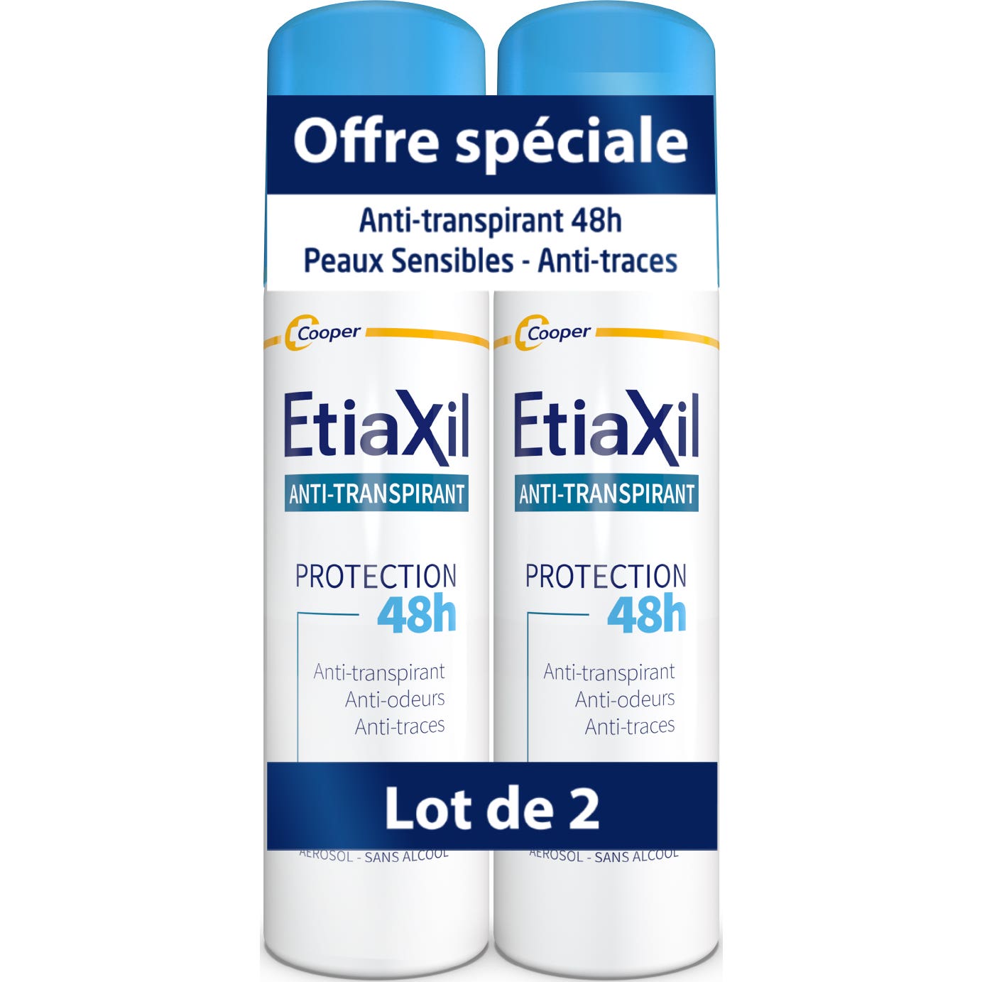 Etiaxil Déodorant Anti-transpirant Protection 48h Aérosol 2x150ml