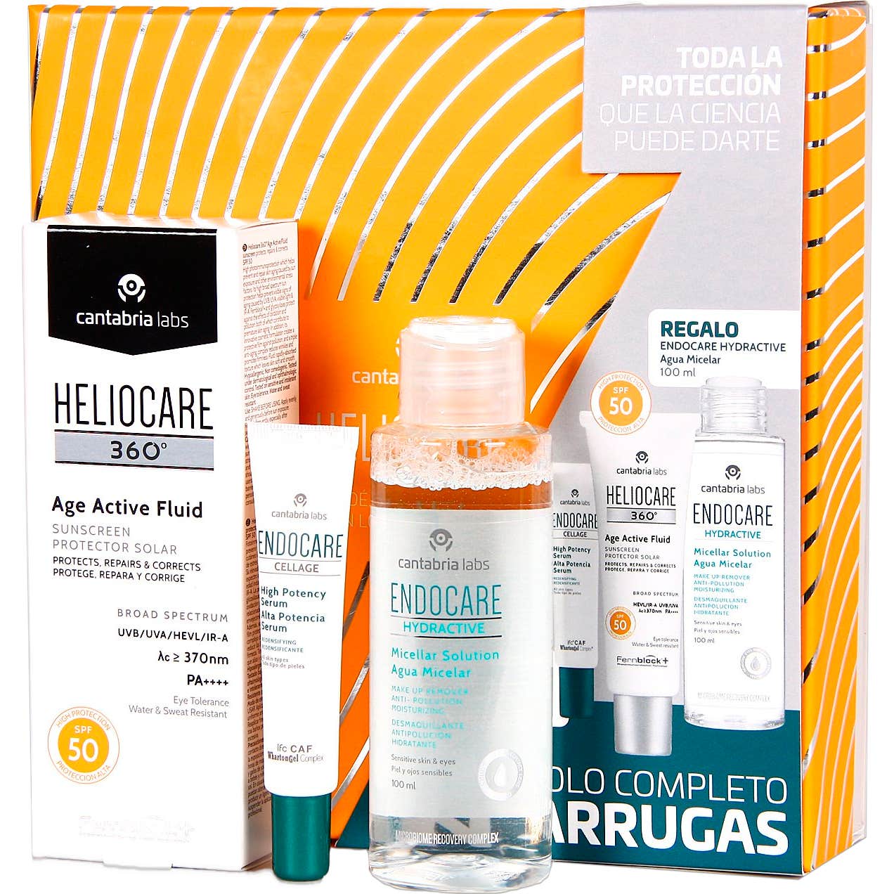 Heliocare 360º Pack Age Active Fluid + Endocare Cellage + Endocare Hydractive