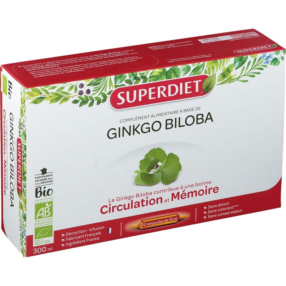 Super Diet ginkgo Biloba Bio 20 Ampoules