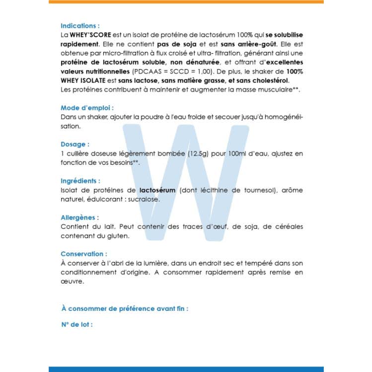 Hydrascore Whey' Score Protéine de Lactosérum Thé Vert 750g Hydrascore Whey' Score Protéine de Lactosérum Thé Vert 750g