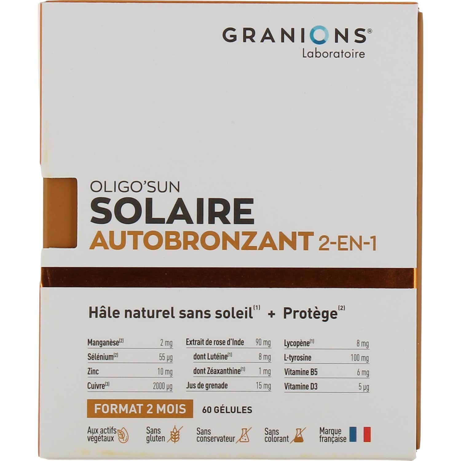 Granions Oligo'sun Solaire Autobronzant 2 en 1 60 Gélules
