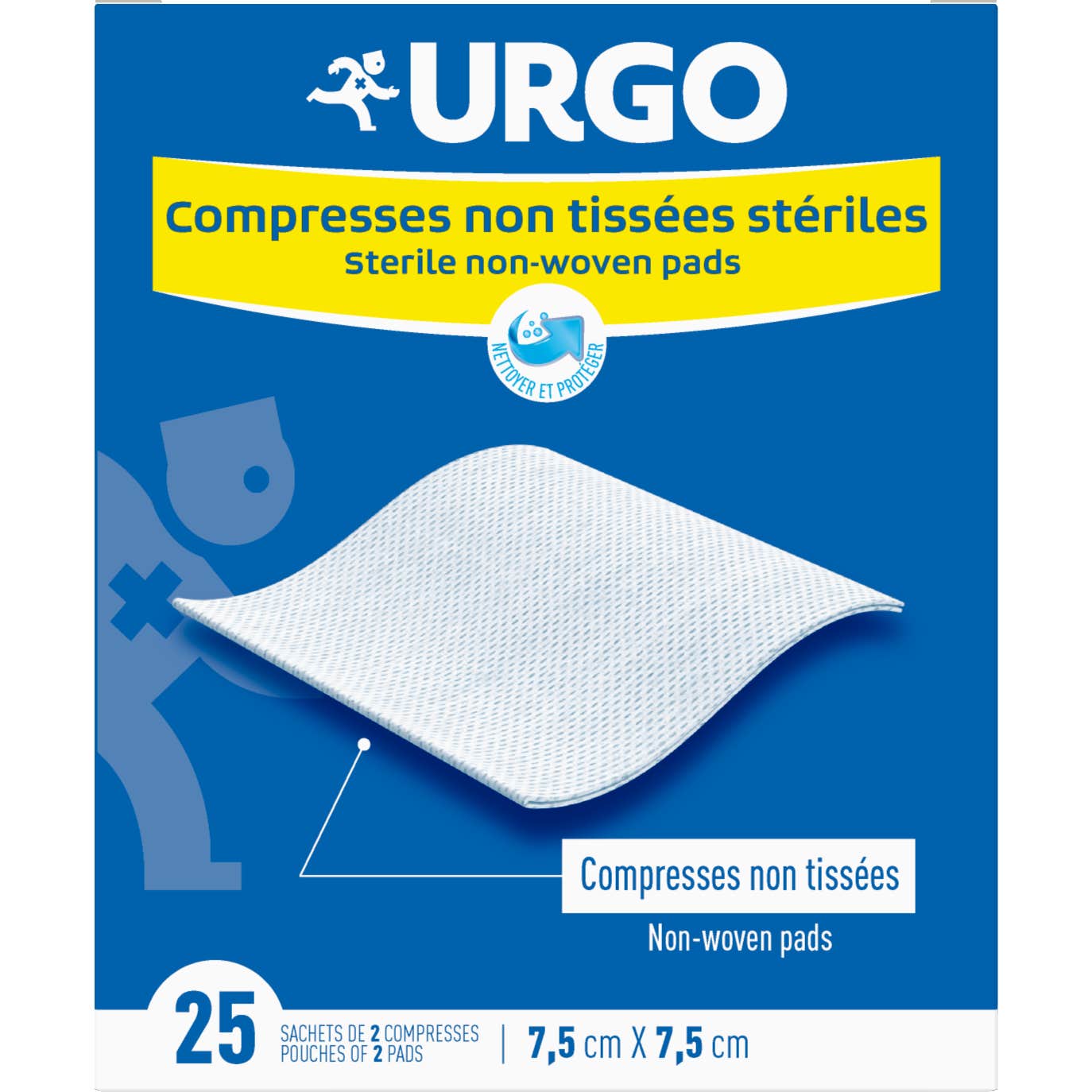 Urgo Compresses Non Tissées Stériles 7,5cm x 7,5cm 2x25 Unités