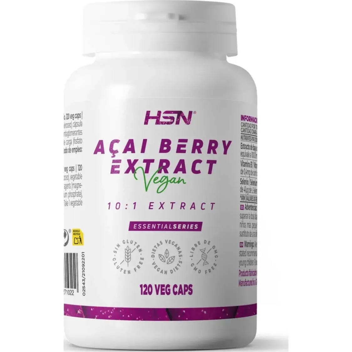 Hsn Extracto De Acai Berry 10:1 120Vcaps 500Mg