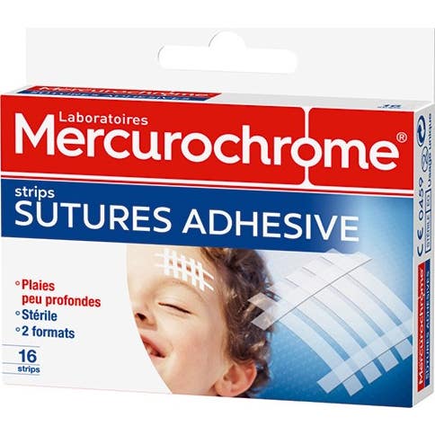 Mercurochrome Pansements Sutures Adhésives 16 Unités