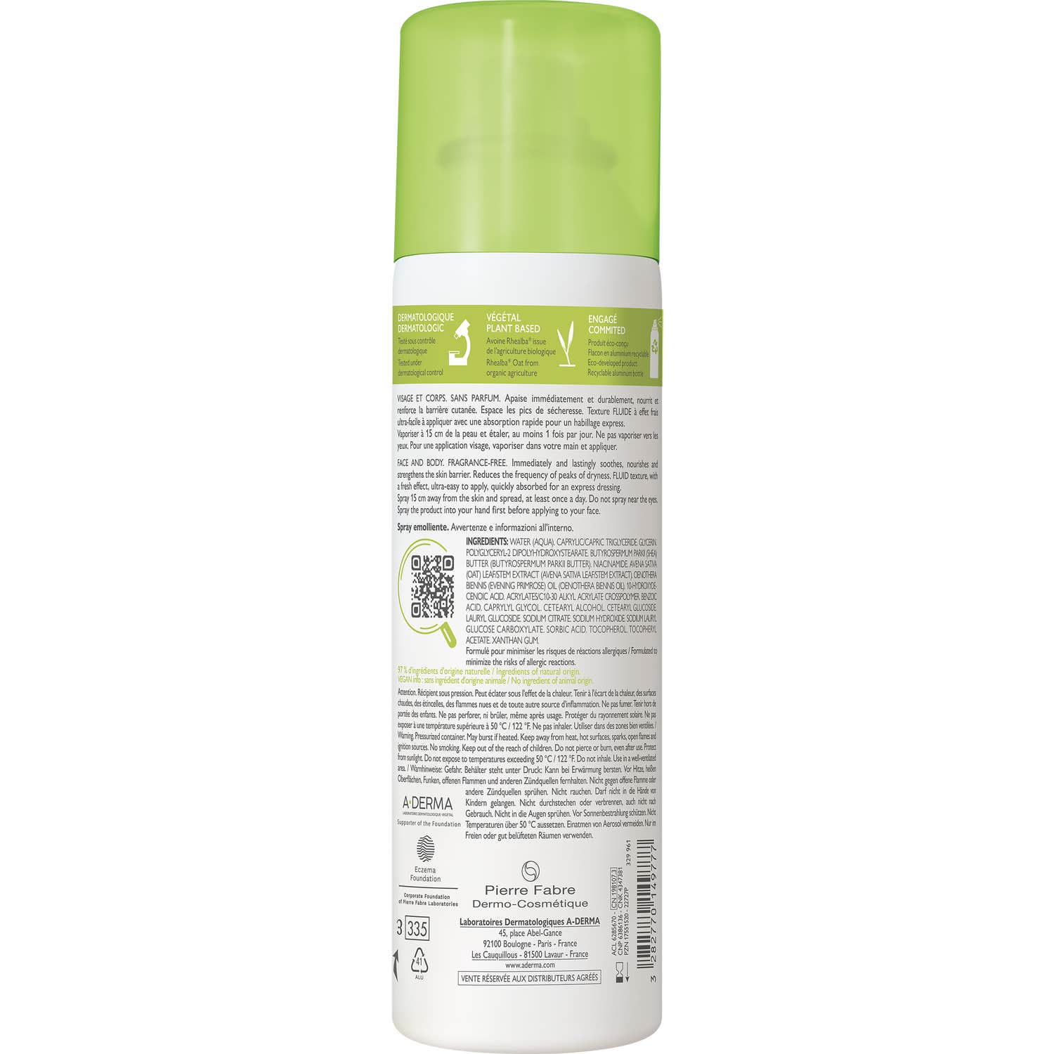 A-Derma Exomega Control Anti-Grattage Spray Emollient 200ml