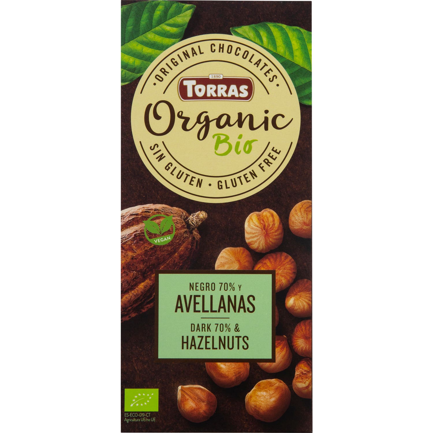Torras Black Choco 70% Cacao Noisette 100g