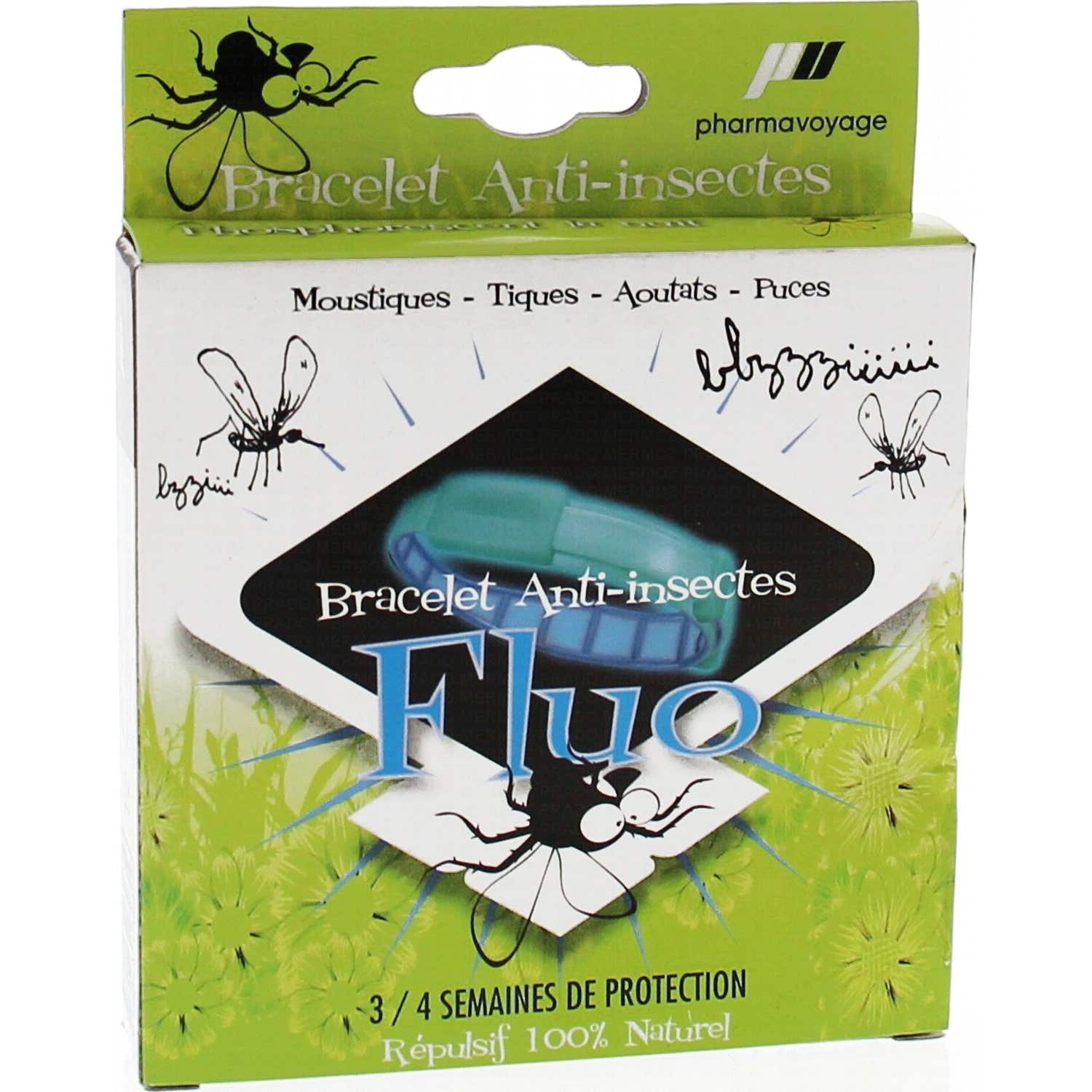 Pharmavoyage Bracelet Anti-Moustiques Répulsif 100% Naturel 1 Unité