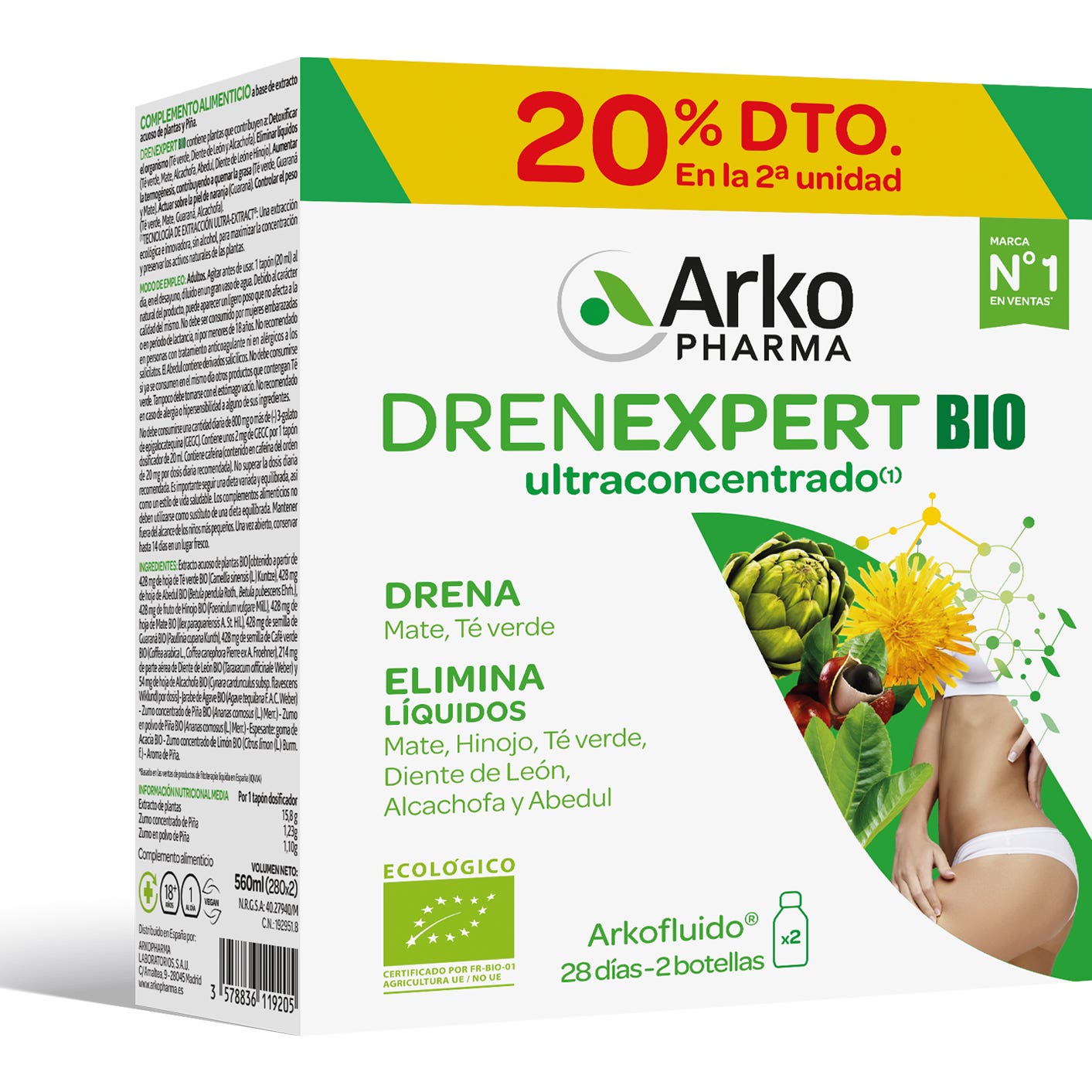 Drenexpert Ingrédients actifs naturels 2x280ml