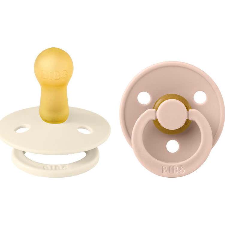 Bibs Colour Pacifier Sucette Latex Ronde Ivory-Blush T-2 2 Unités