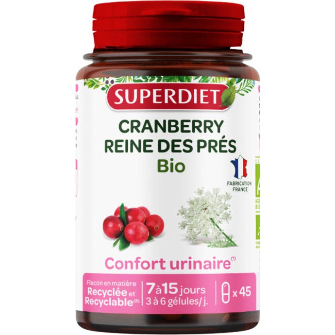 Superdiet Cranberry Reine Des Prés Bio 45 Gélules