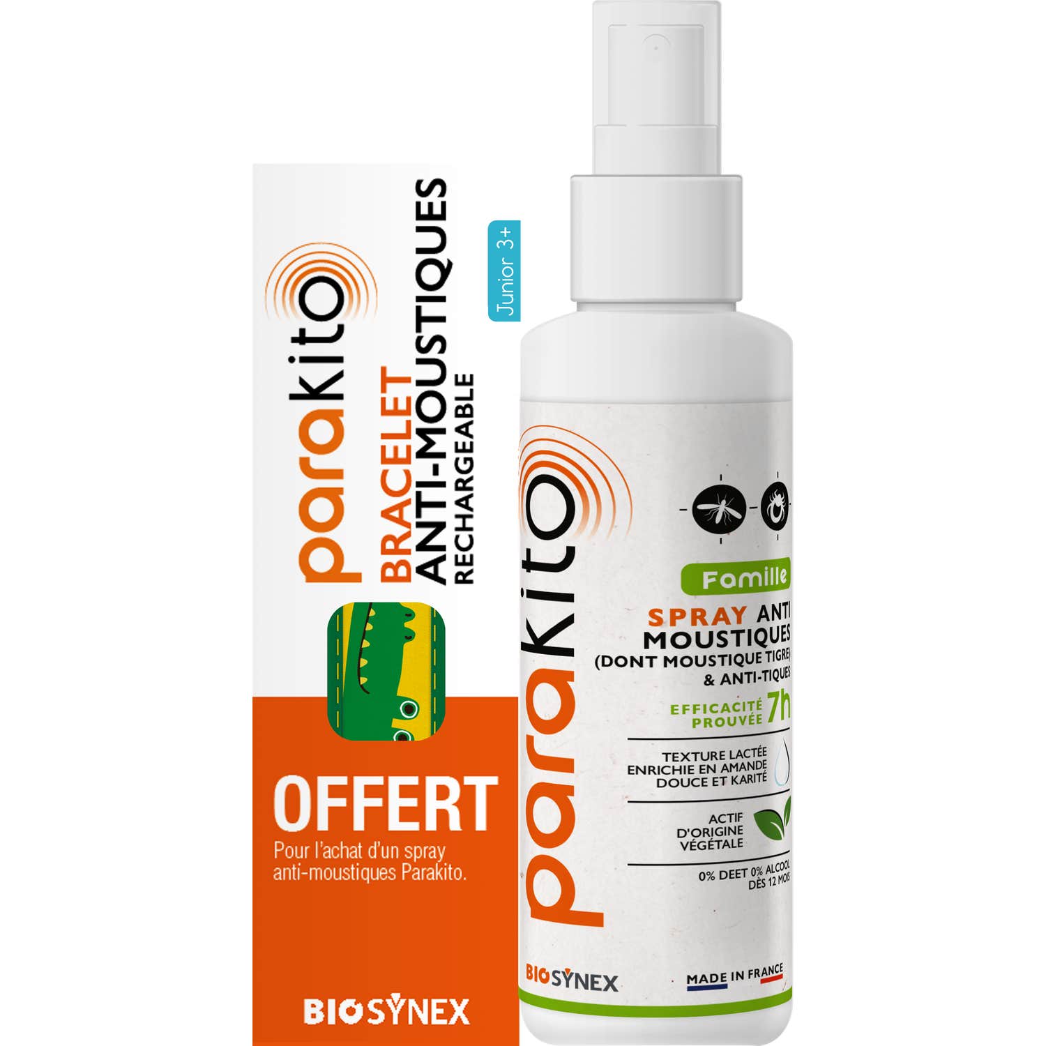Para'Kito Kit Spray Moustiques Famille 75ml + Bracelet Junior