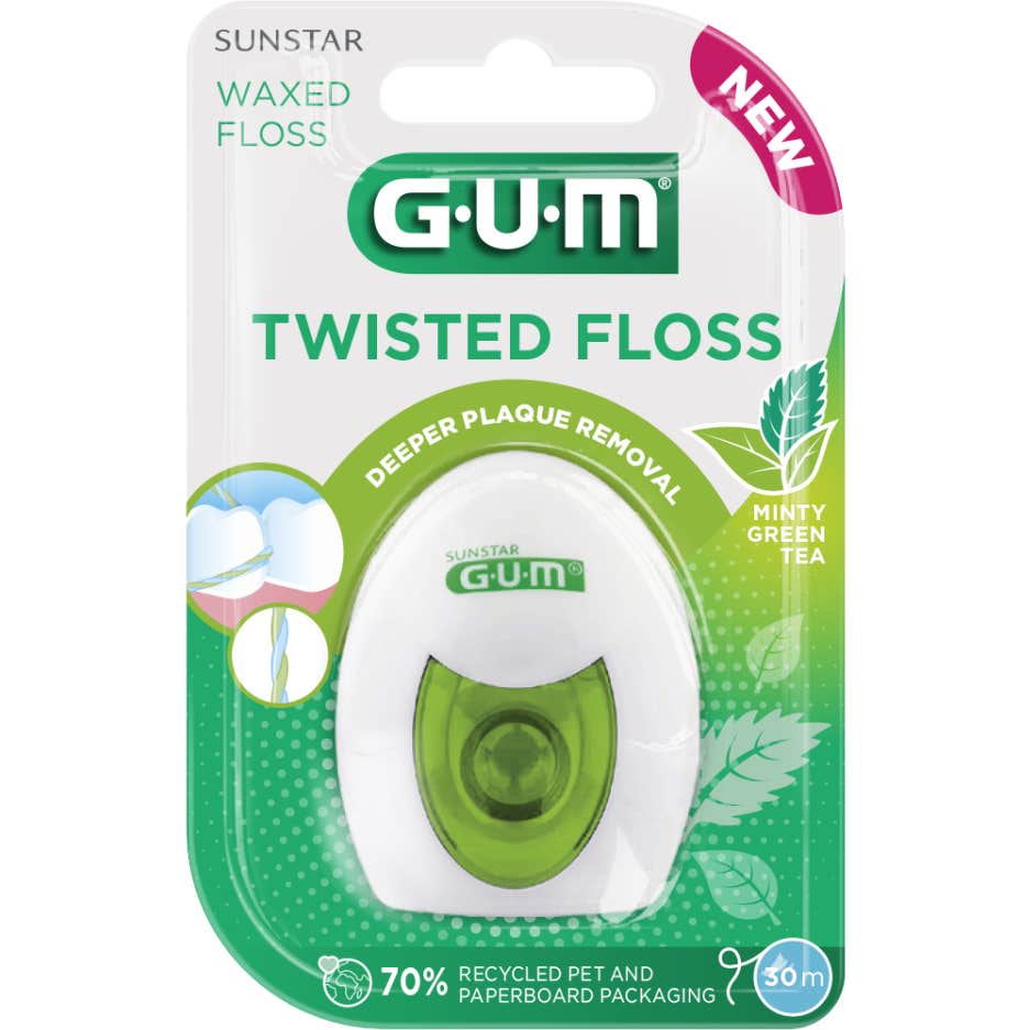 Gum Twisted Floss Minty Green Tea 30m 1ut