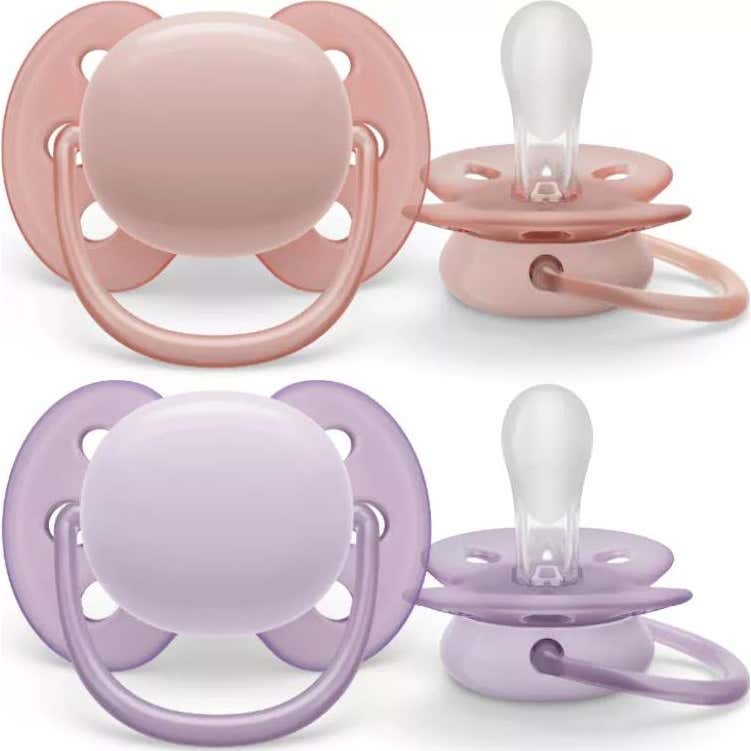 Philips Avent Ultra Soft Chupete 0-6M Rosa Lila 2uds