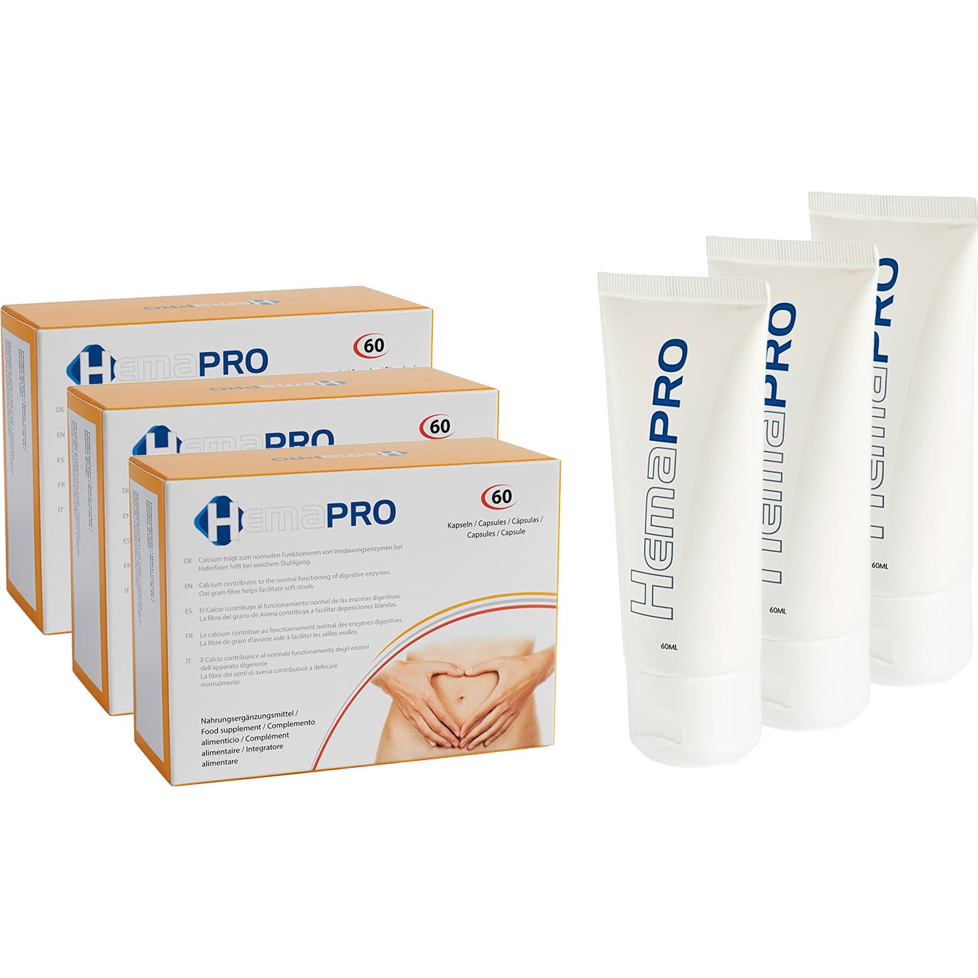 Hemapro Pack Crème 3x60ml + Pills 3x60caps