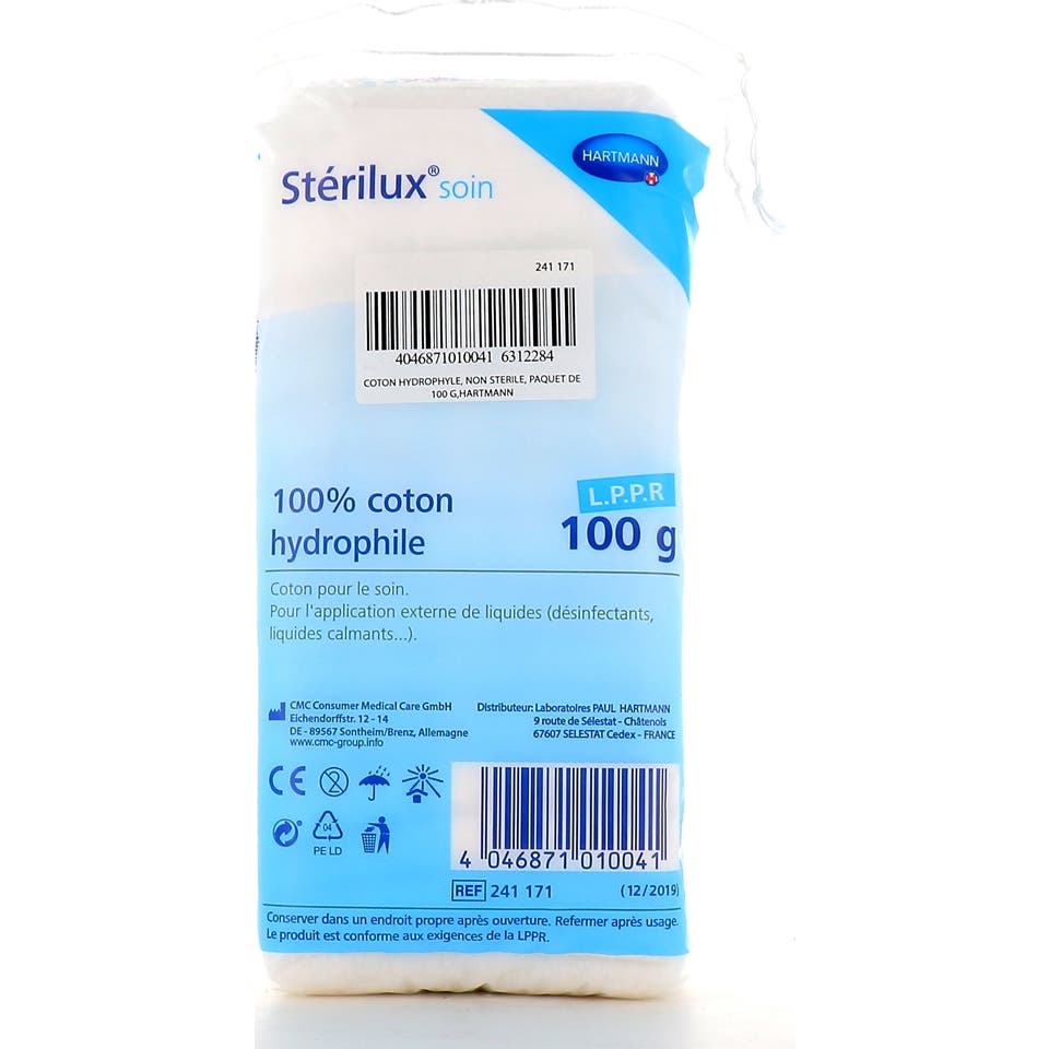 Stérilux Coton Hydrophile Soin des Petites Plaies 100g Stérilux Coton Hydrophile Soin des Petites Plaies 100g