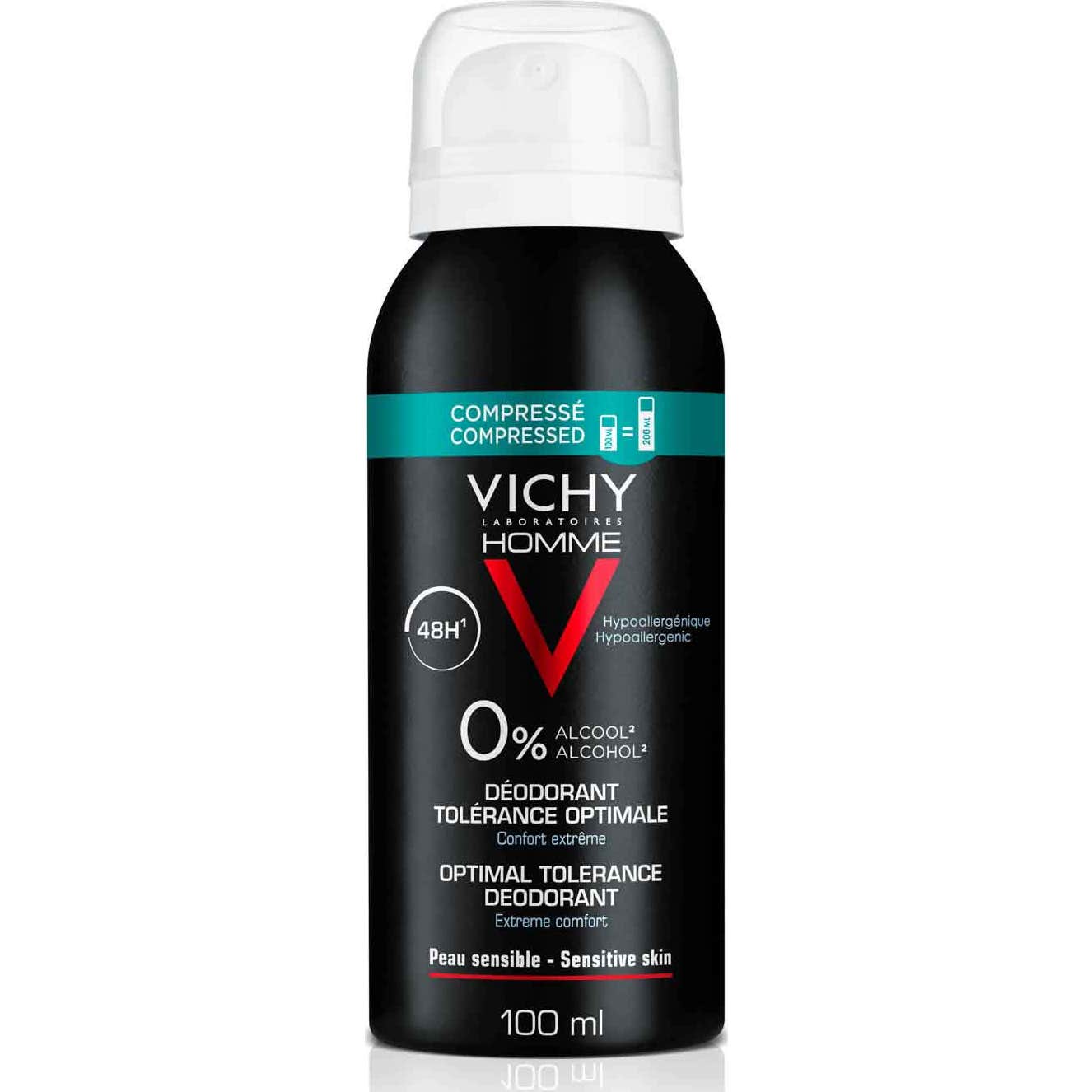 Vichy Homme Déodorant Tolérance Optimale 48h Compressé 100ml