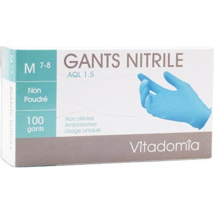Vitadomia Gant Nitrile N/Pdr M 100uts