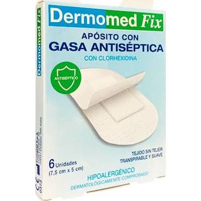 Dermomed Fix Pansement avec Gaze Antiseptique 7,5Cmx5cm 6 uts