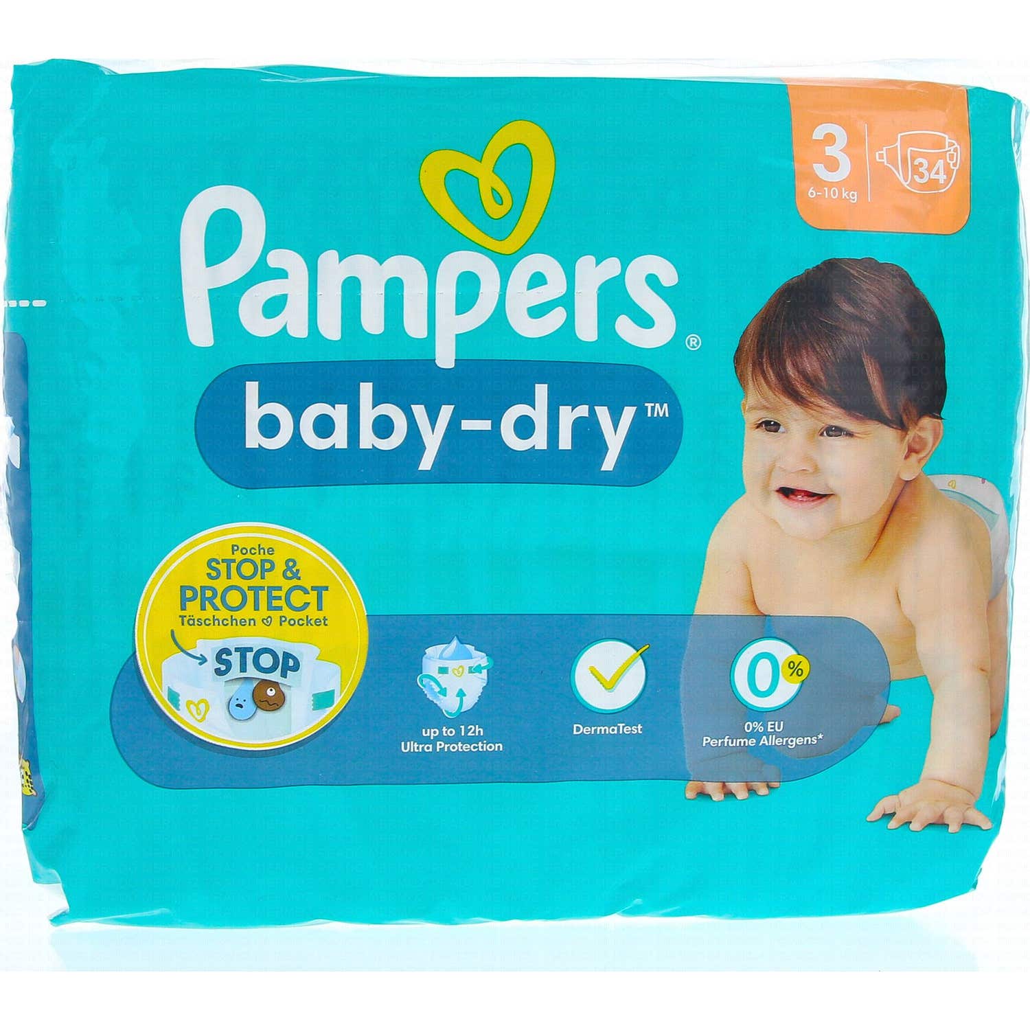Pampers Baby Dry 12H Couches Taille 3 34 Unités