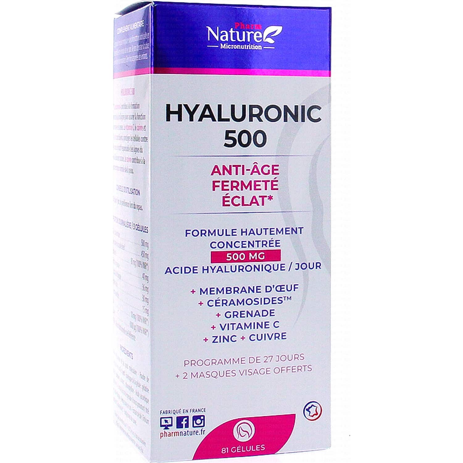 Pharm Nature Hyaluronic 500 Anti Âge 81 Gélules