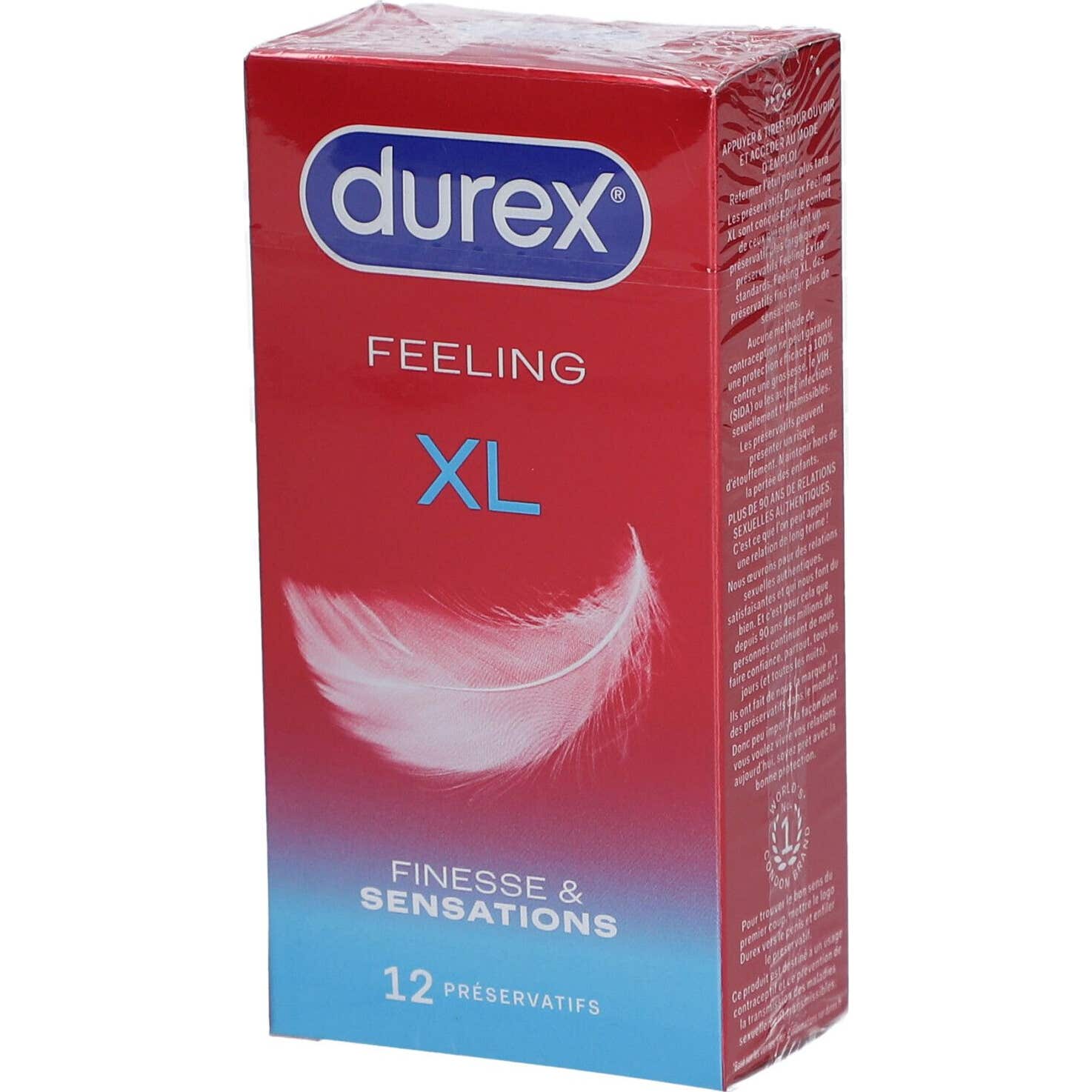 Durex Feeling XL Finesse & Sensations Préservatifs 12 uts