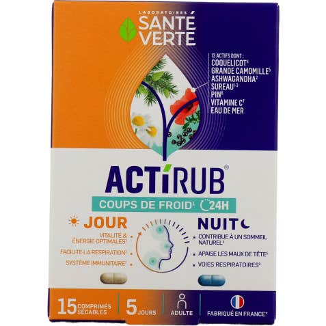 Santé Verte Actirub Coups De Froid Jour Nuit 15 Comprimés