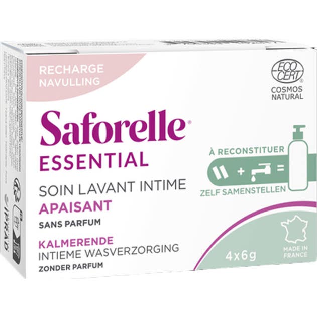 Saforelle Essential Soin Lavant Intime Apaisant Recharge Bâtonnets 4x6g
