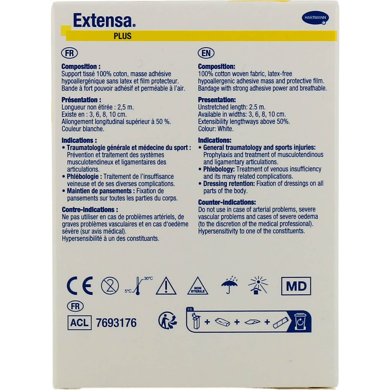 Extensa Vendaje Extensa Plus Blanco 2,5mx8cm Extensa Vendaje Extensa Plus Blanco 2,5mx8cm