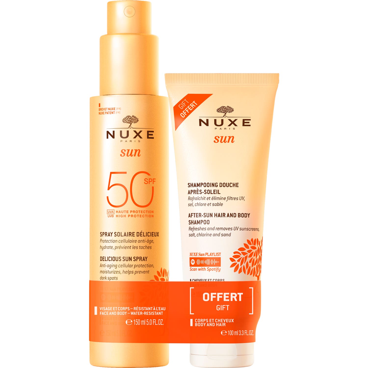 Nuxe Sun Spray Solaire Délicieux SPF50 150ml + Shampooing Douche Après-Soleil 100ml