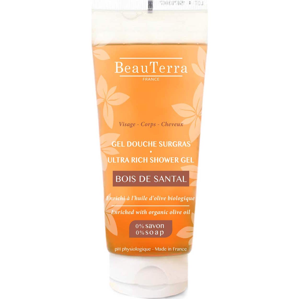 BeauTerra Gel Douche Surgras Bois de Santal 200ml