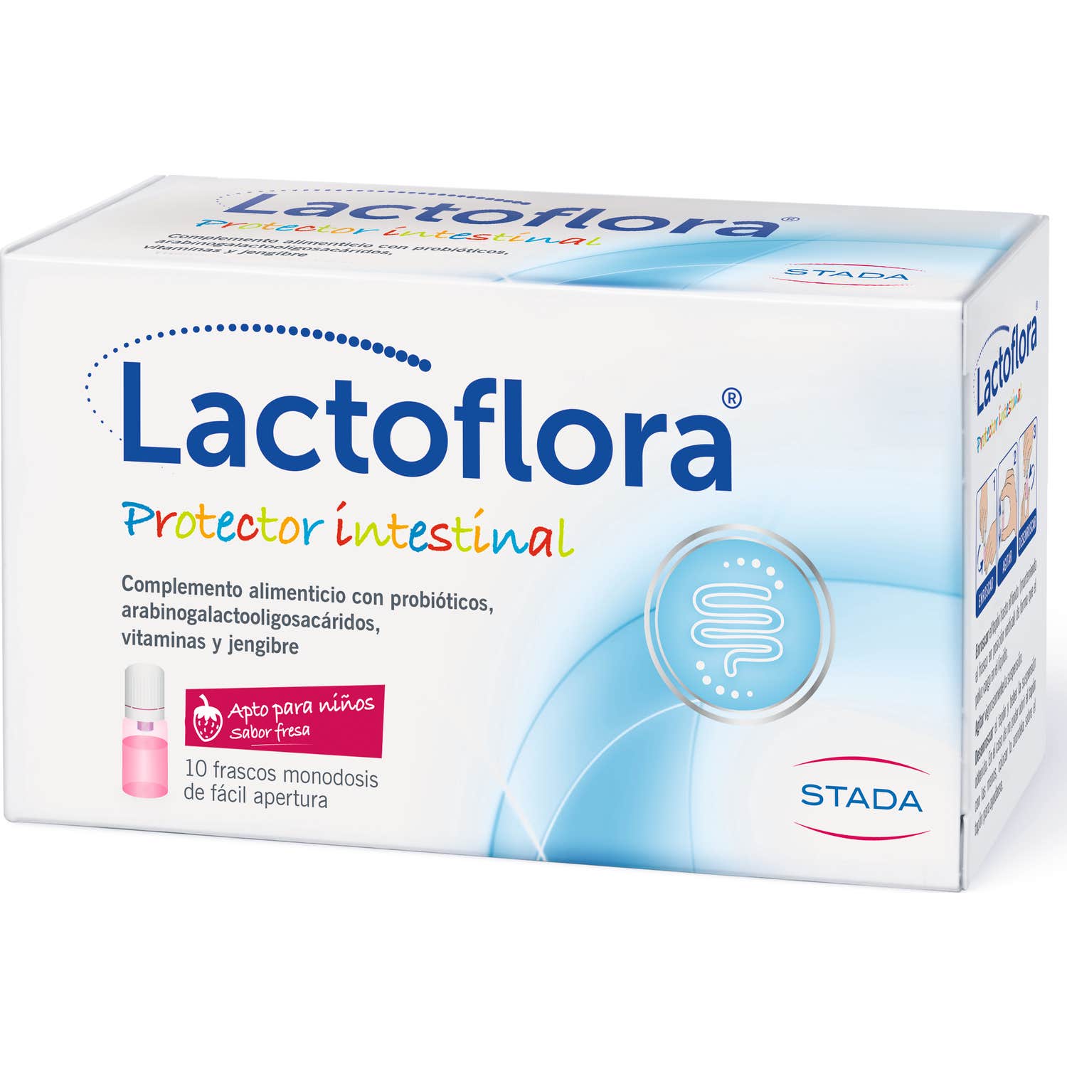 Lactoflora Probiotic Intestinal Protector for Children Saveur de la fraise 10 flacons monodoses