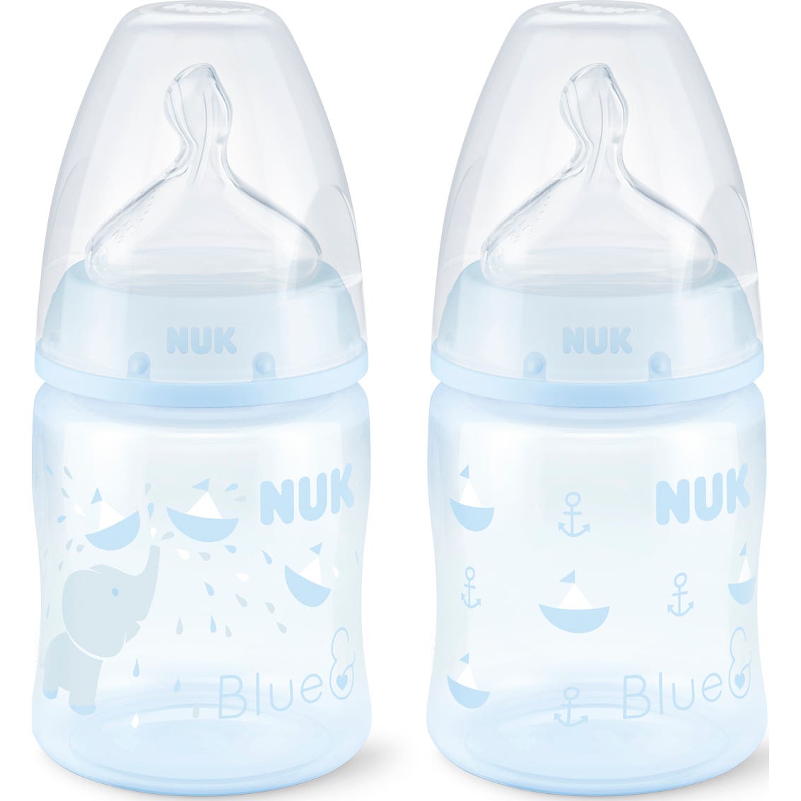 Biberon Nuk Tétine silicone bleue taille 1 orifice m 150ml