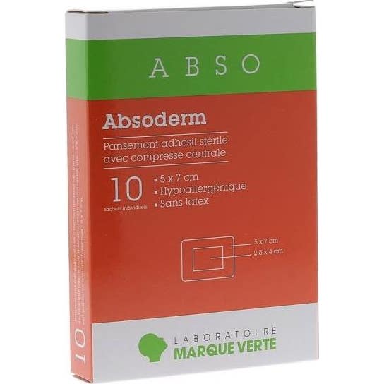 Marca Verde AbsodermApósitos Adhesivos 5x7cm 10uds