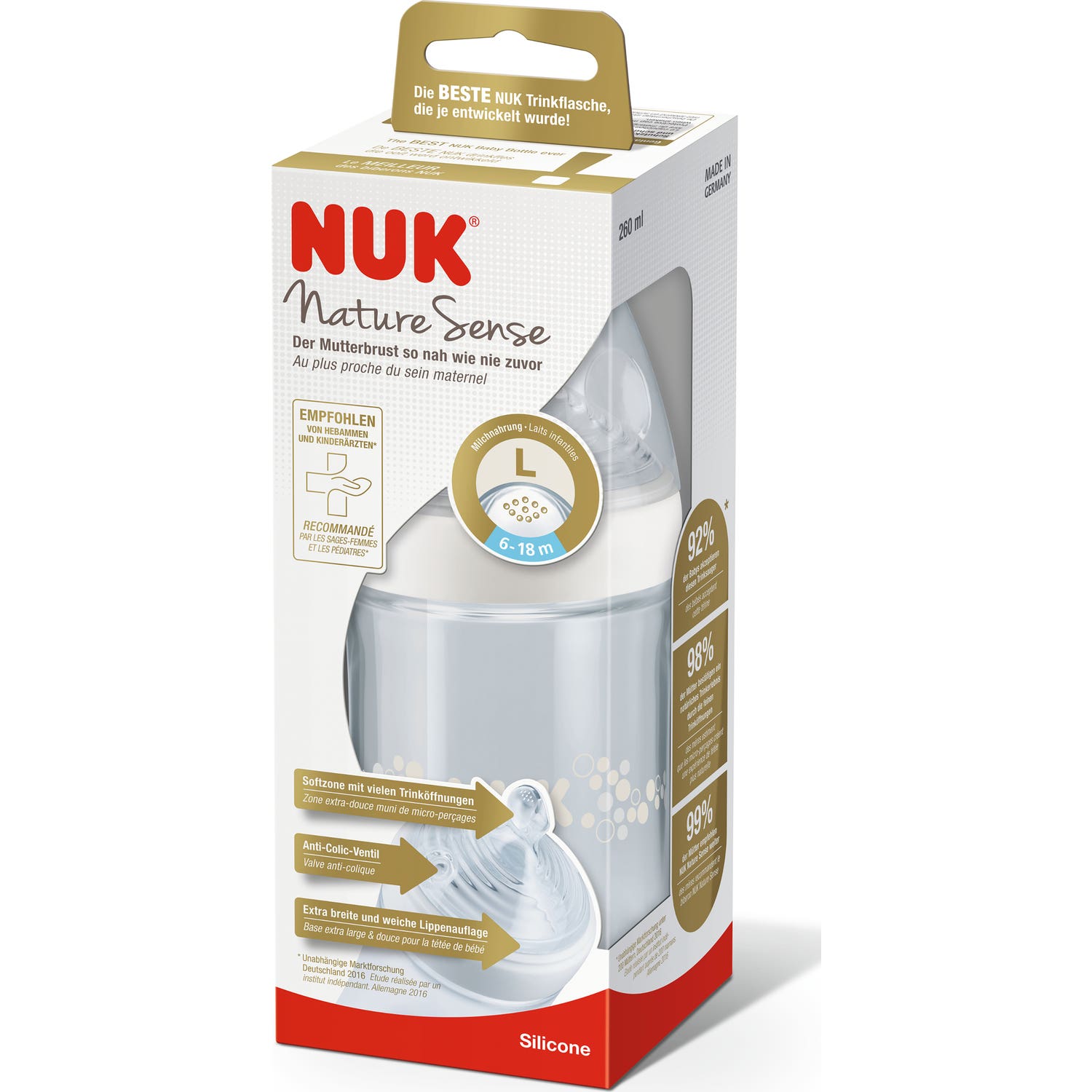 Nuk Biberon Pp Silicone Nuk Nature Sense 2l 260 Ml