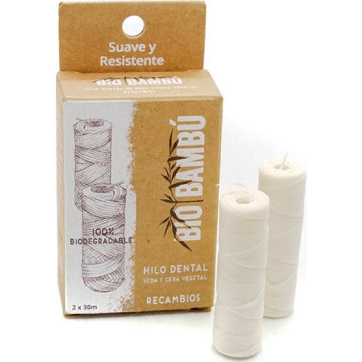 Fil dentaire naturel Biobamboo Recharges de fil dentaire 2X30m