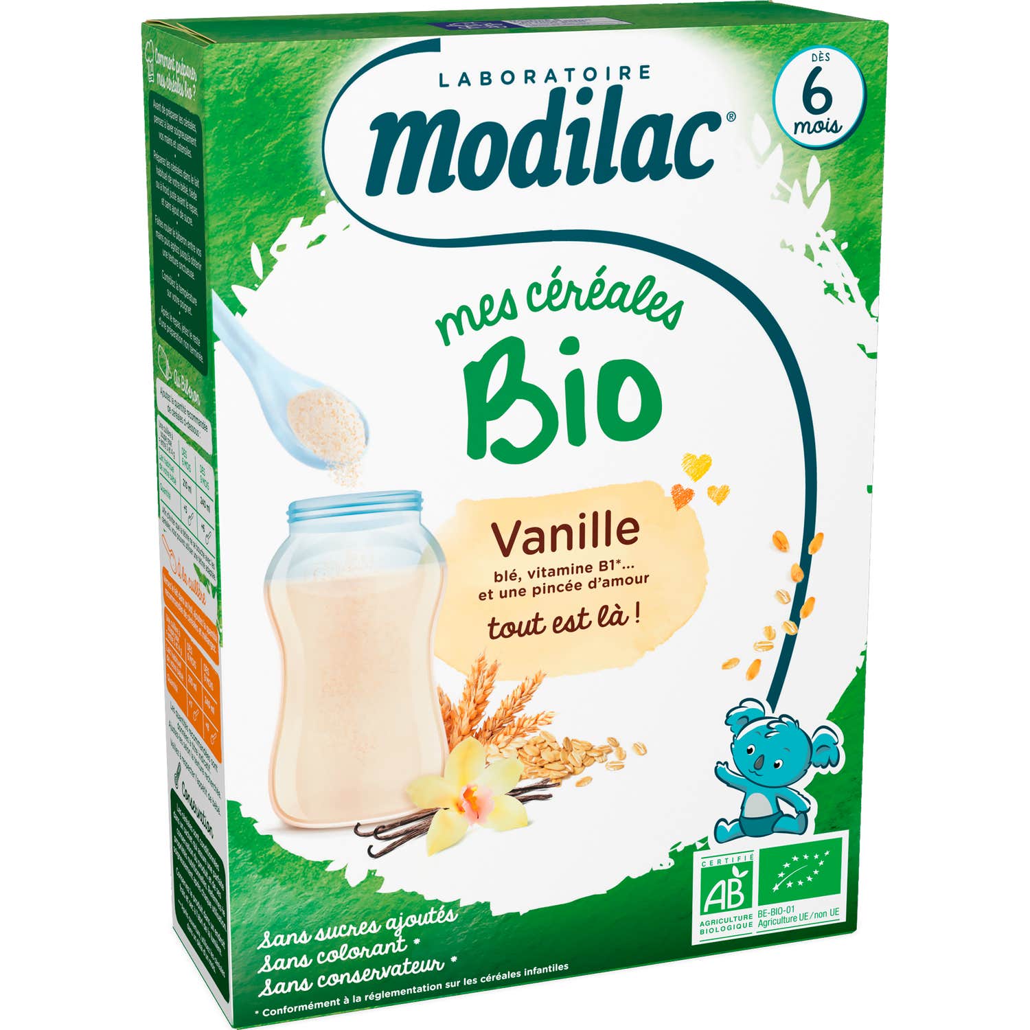 Modilac Mes Céréales Bio Vanille 6 Mois 250g