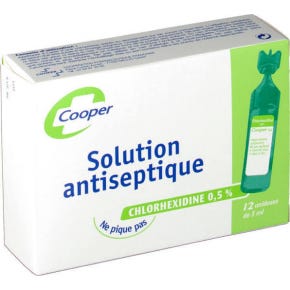 Cooper Solution Antiseptique Chlorhexidine 0.5% 12 unidoses
