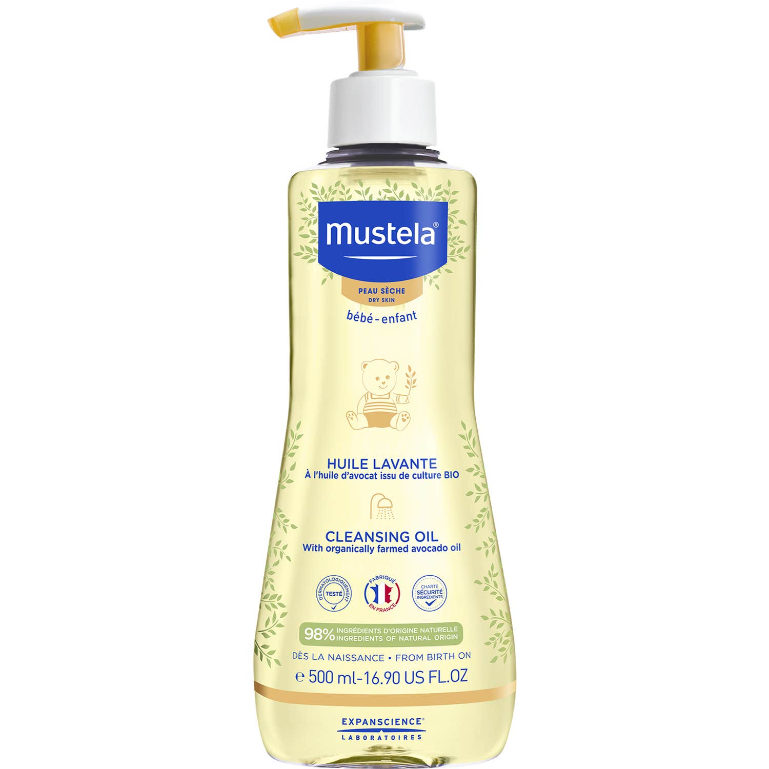 Mustela Huile Lavante À L'Avocat Bio 500ml