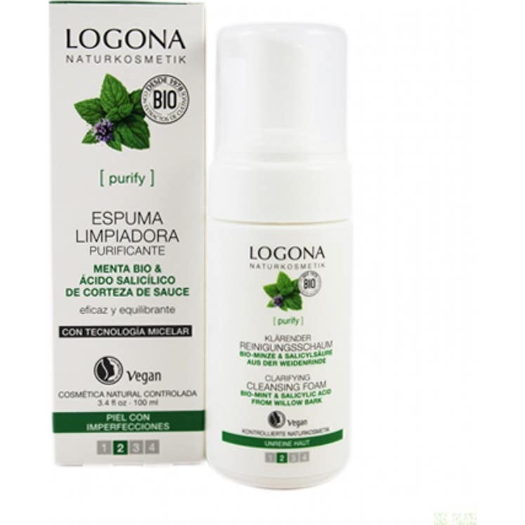 Logona Savon facial mousse à la menthe 100 ml