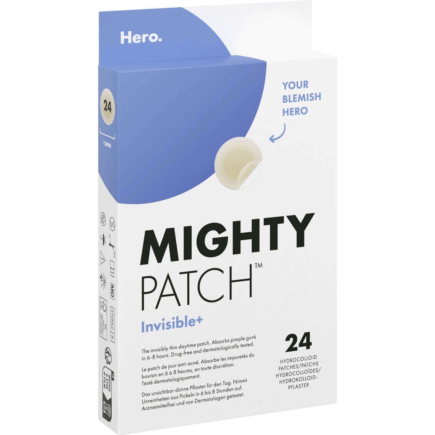 Hero Mighty Patch Invisible 24 Patchs Hydrocolloïdes