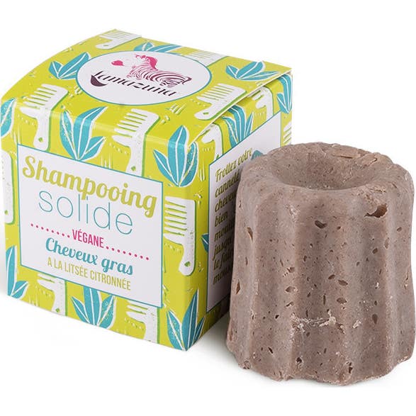 Lamazuna Shampooing Solide Cheveux Gras à Litsée Citronnée 55g